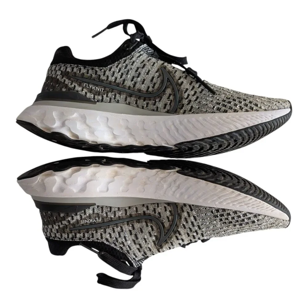 Nike React Infinity Run Flyknit 3 Shoes Women's Size 8 Black Grey Fog Running